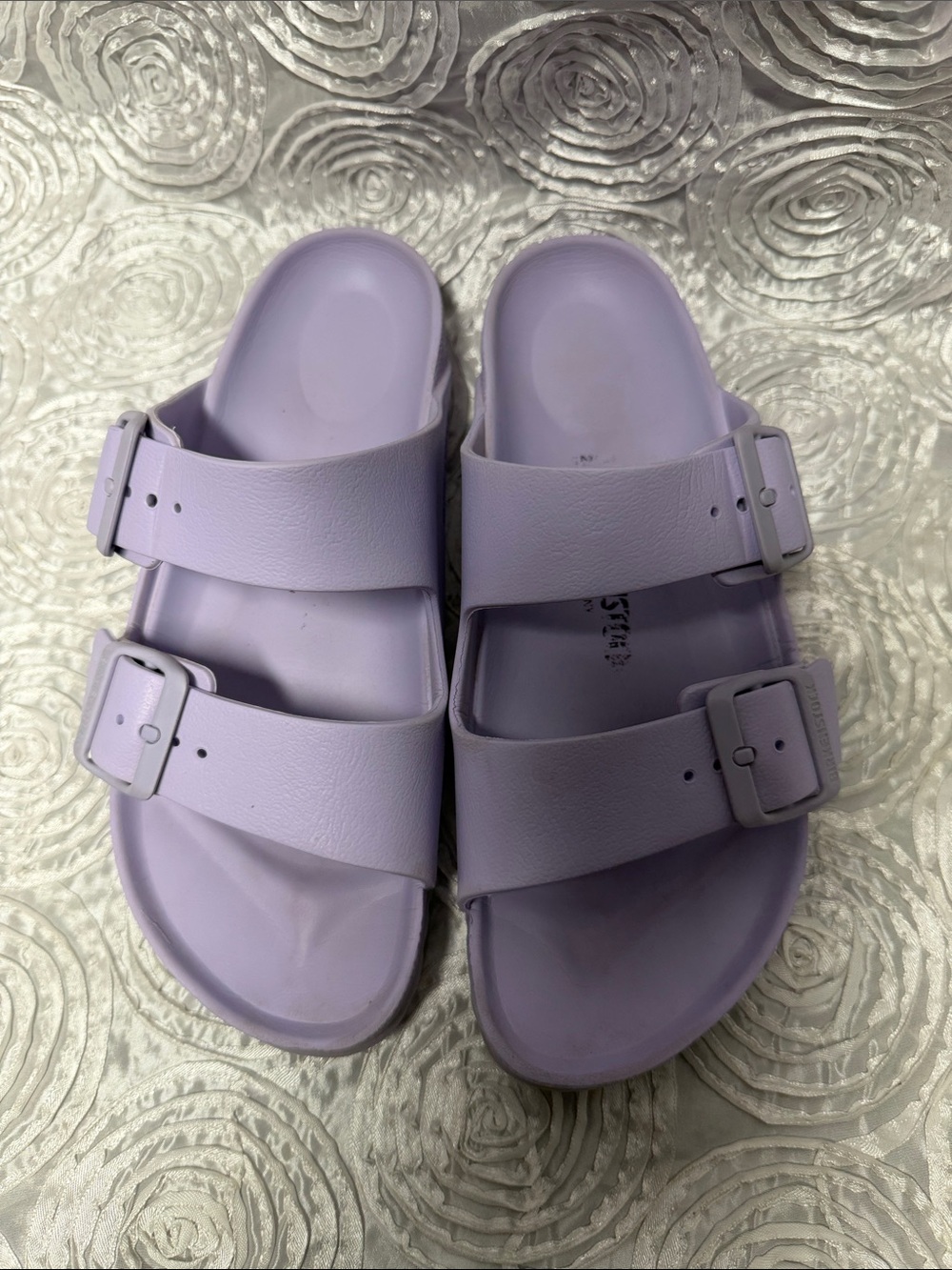 Birkenstock Two-Strap Slide Sandals in Light Lavender - Picture 16 of 16